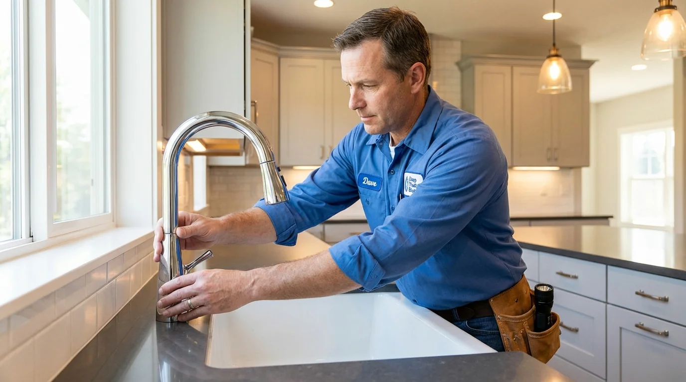 Kitchen faucet installation by Johns Plumbing LLC in Barberton